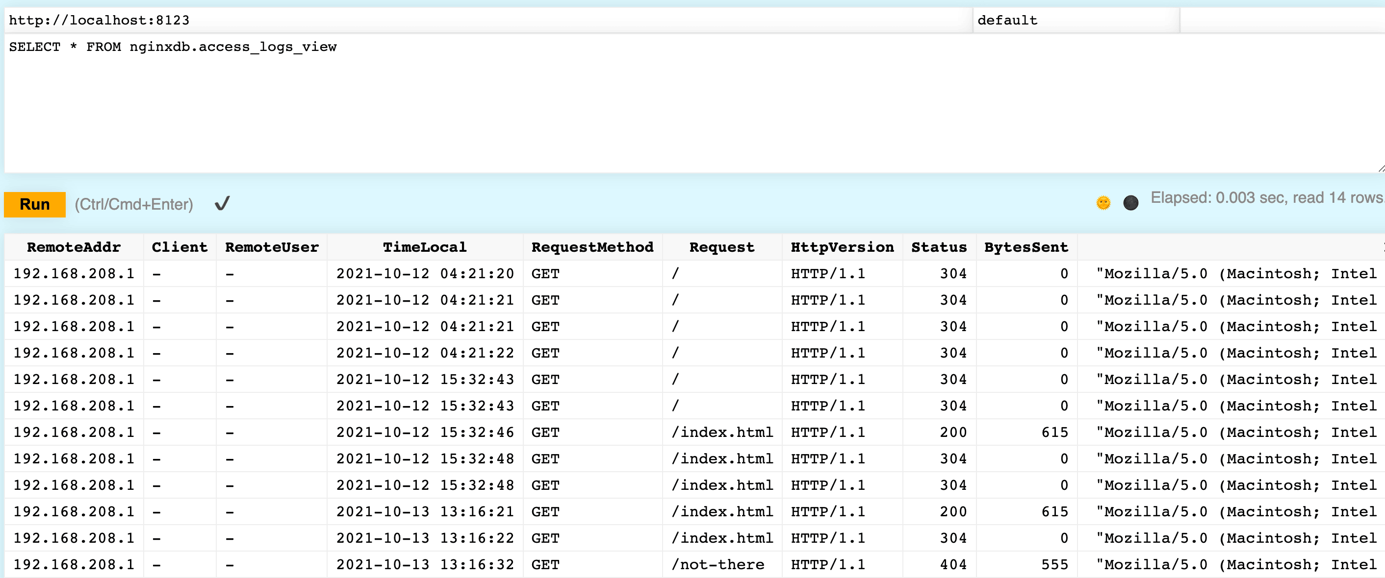 Consulter les logs ClickHouse analysés sous forme de tableau