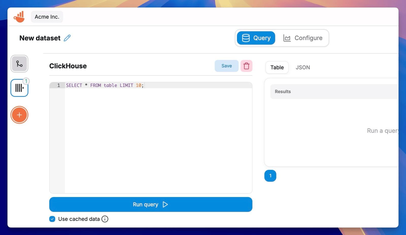 Chartbrew の ClickHouse SQL クエリ