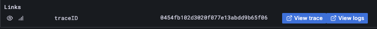 Links de trace em logs