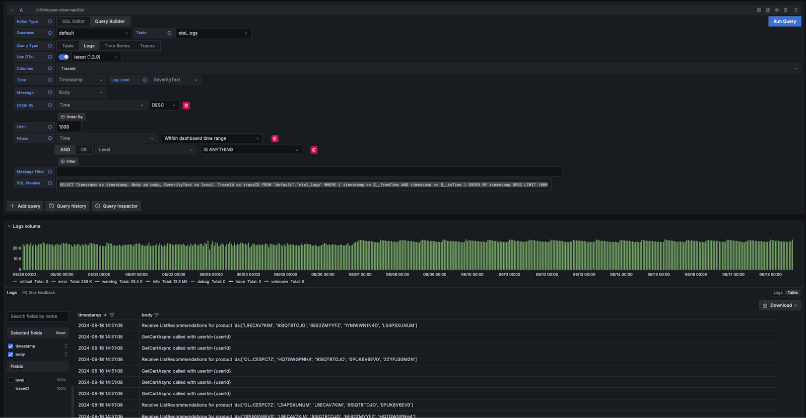 Configuración de logs del conector