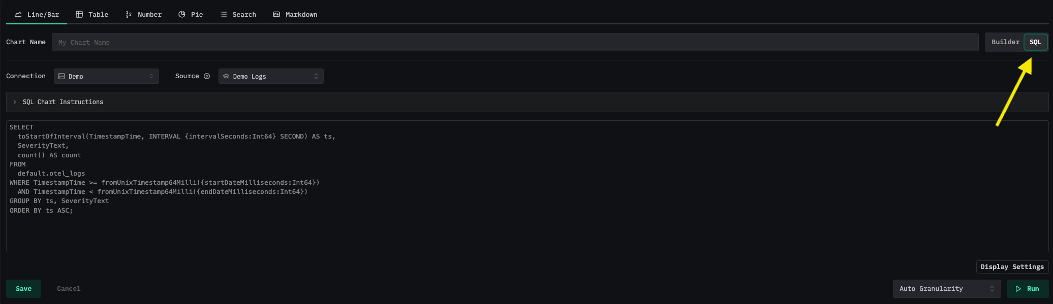 Botão do SQL Editor